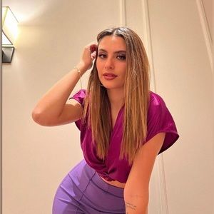 Zara Womens Knotted Satin Effect Cropped Blouse in Purple Size S NWT